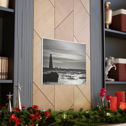 Canvas Gallery Wraps (White Wrap)-Winter Light House