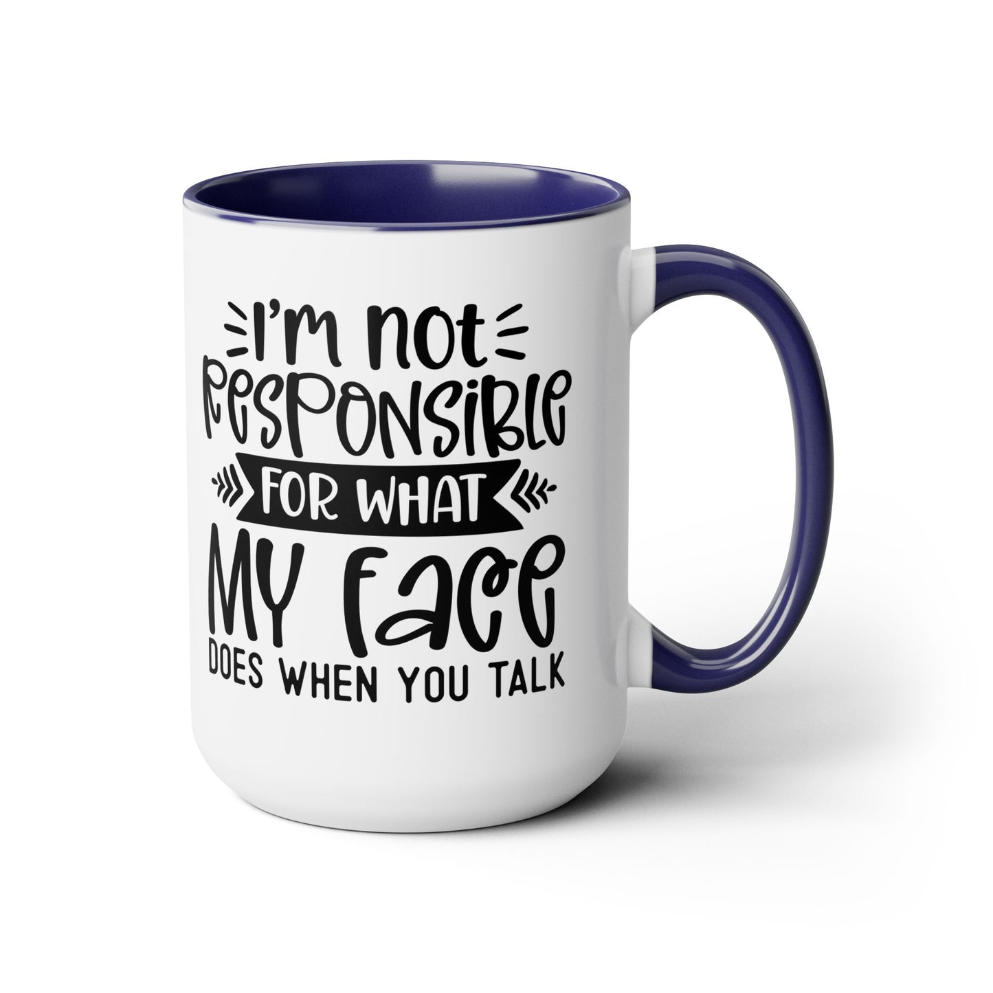 Two-Tone Coffee Mugs, 15oz - my face