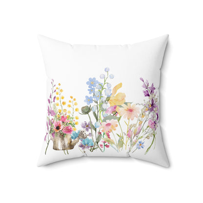 Spun Polyester Square Pillow Springtime