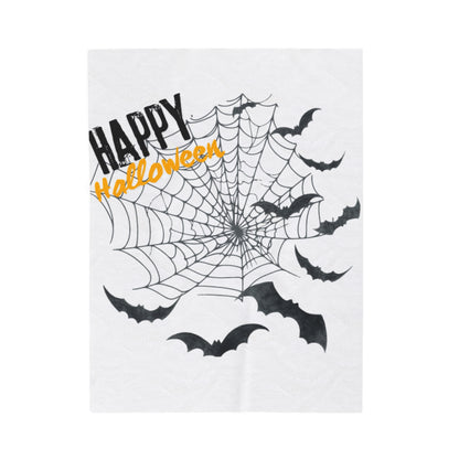Personalize Velveteen Plush Blanket - Happy Halloween