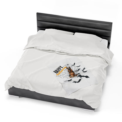 Velveteen Plush Blanket - German Shepard Halloween