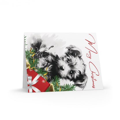 Greeting cards (8, 16, and 24 pcs) Christmas Puppy