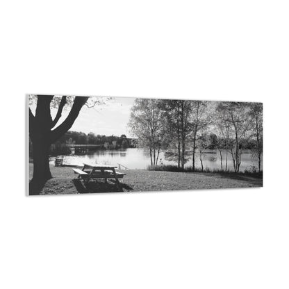 Canvas Gallery Wraps - Picinic by the river. Black and White