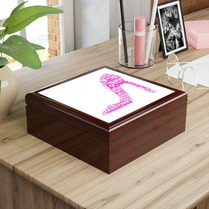 Empowerment High Heel Jewelry Box – White Ceramic Hot Pink with Inspiring Affirmations