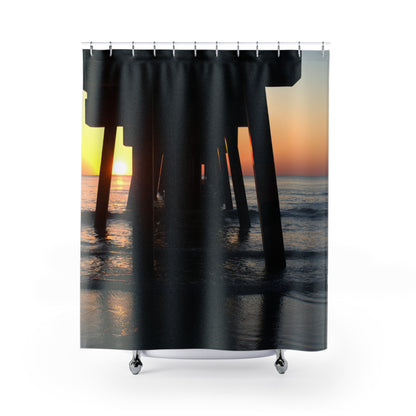 Shower Curtain - Sunrise from under the pier