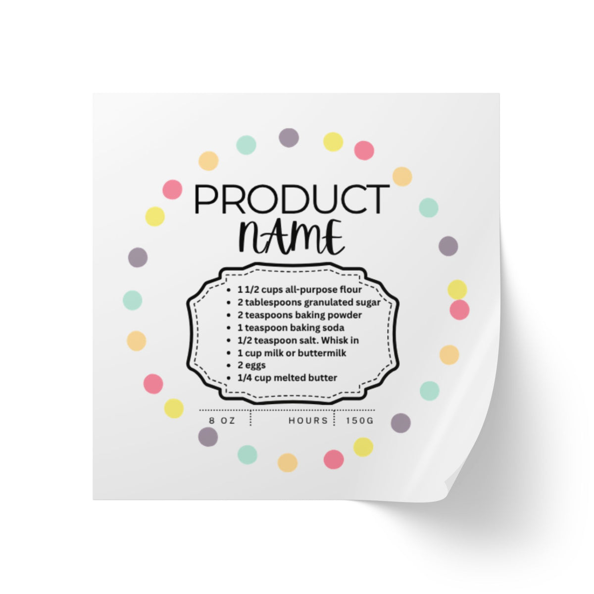 Square Sticker Label Rolls - CYB Sample Sticker Roll - 1 x 1, 2 x 2 - 50,100,250