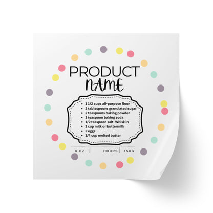 Square Sticker Label Rolls - CYB Sample Sticker Roll - 1 x 1, 2 x 2 - 50,100,250