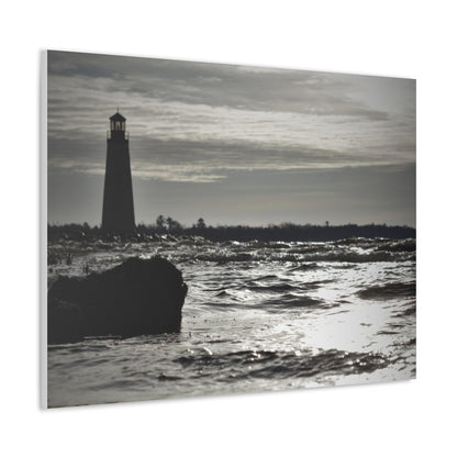 Canvas Gallery Wraps (White Wrap)-Winter Light House