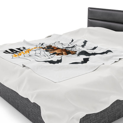 Velveteen Plush Blanket - German Shepard Halloween