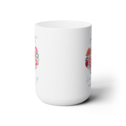 White Ceramic Mug 15oz Artist make the world a beautiful place