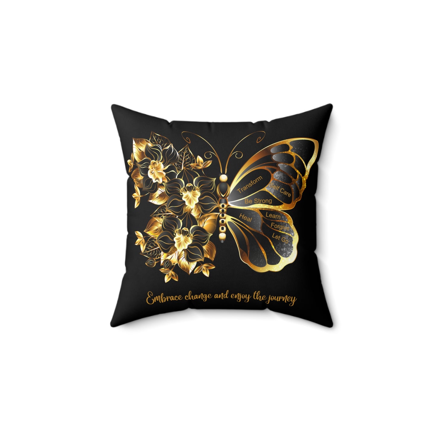 Spun Polyester Square Pillow Transform Black