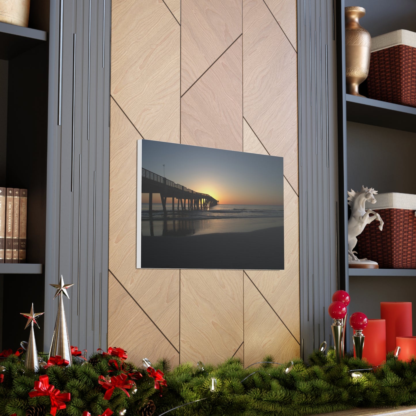 Canvas Gallery Wraps (White Wrap) (Long) - Sunrise at the pier