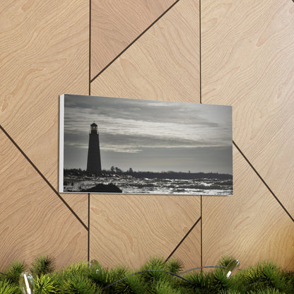 Canvas Gallery Wraps (White Wrap)-Winter Light House