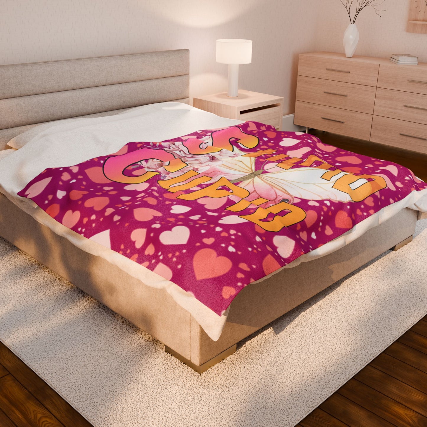 Velveteen Plush Blanket - Stupid Cupid  Butterfly