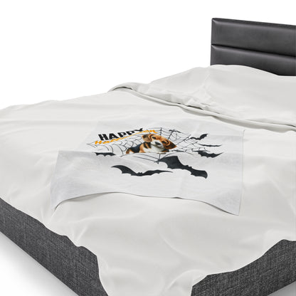 Velveteen Plush Blanket - Beagle Halloween
