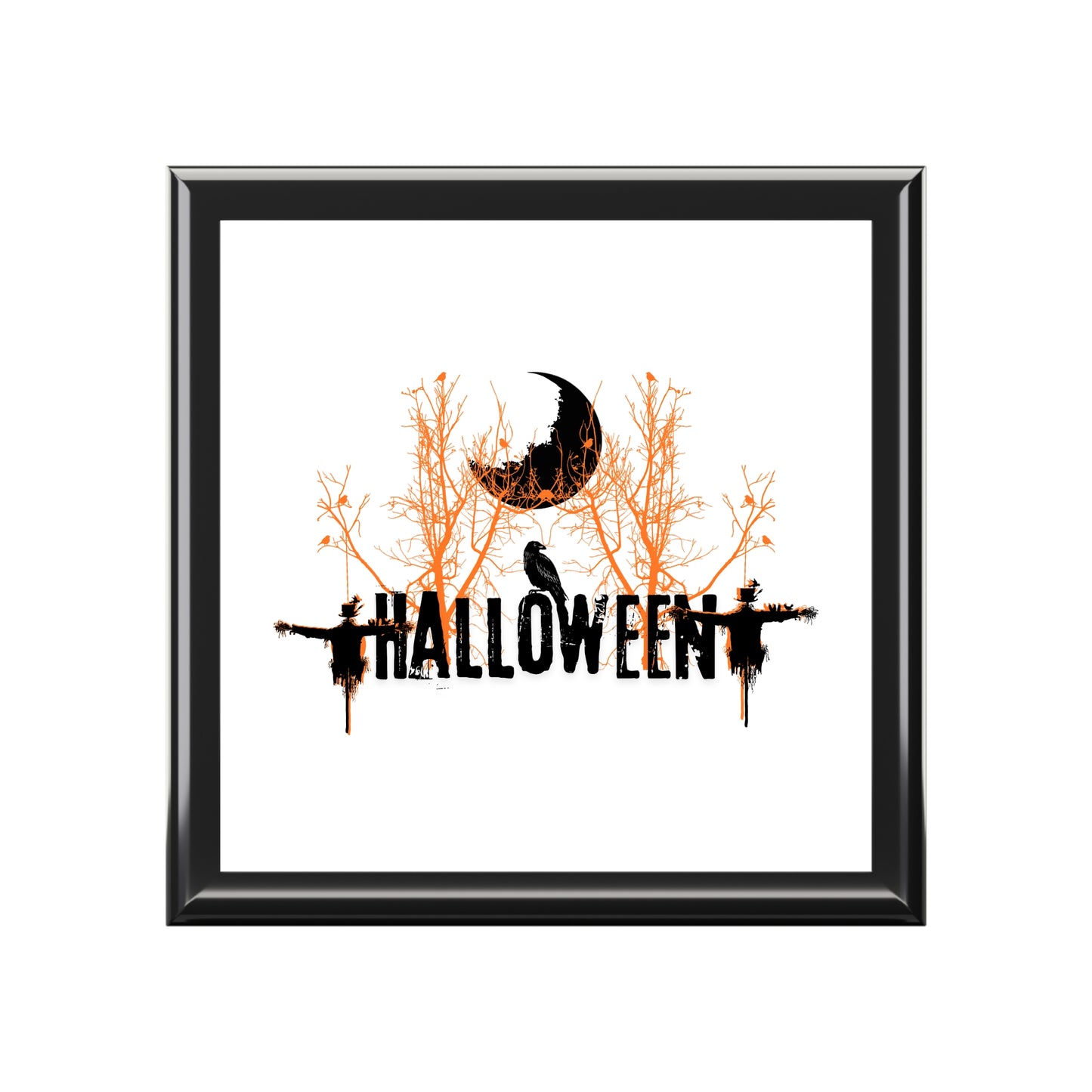 Scary Halloween Jewelry Box – White Ceramic