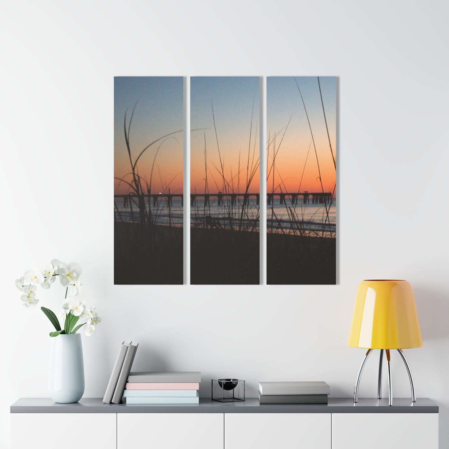 Acrylic Prints (Triptych) Sunrise Walk on the beach