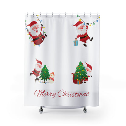 Shower Curtain - Christmas Santa's  Can be personalized
