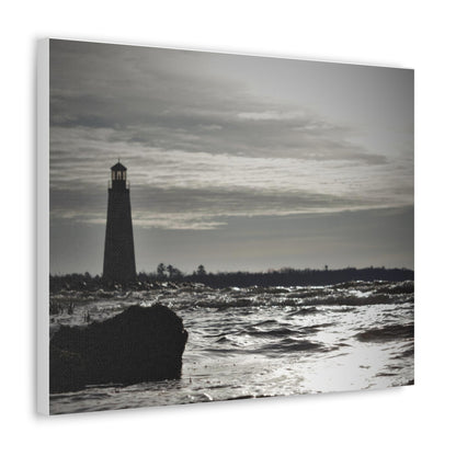 Canvas Gallery Wraps (White Wrap)-Winter Light House