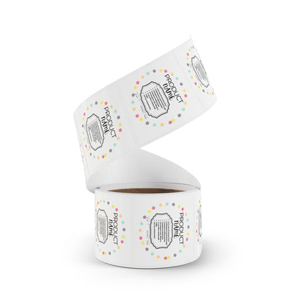Square Sticker Label Rolls - CYB Sample Sticker Roll - 1 x 1, 2 x 2 - 50,100,250