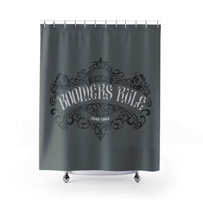 Dark Grey Shower Curtain - Boomers Rule