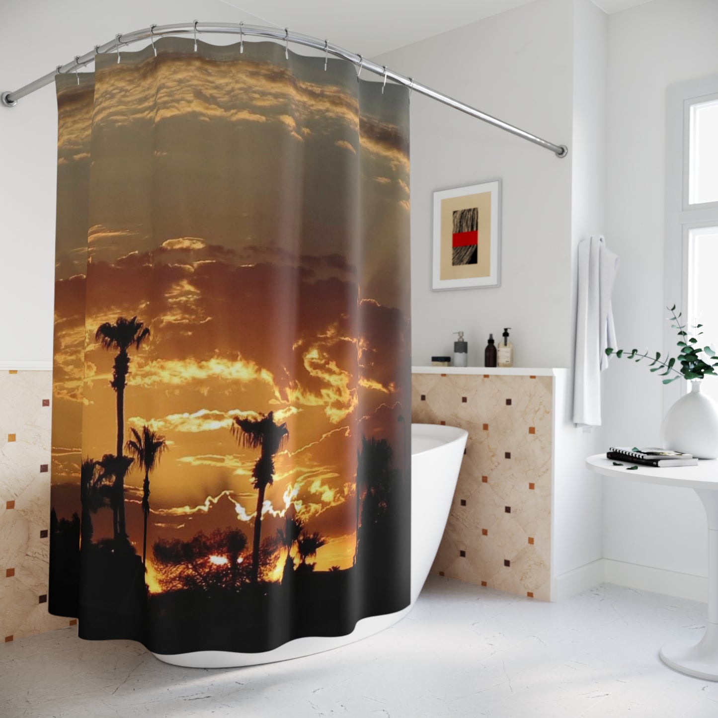 Shower Curtain - Palm tree Sunrise