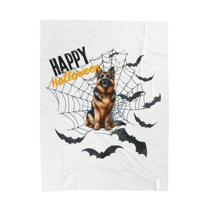 Velveteen Plush Blanket - German Shepard Halloween