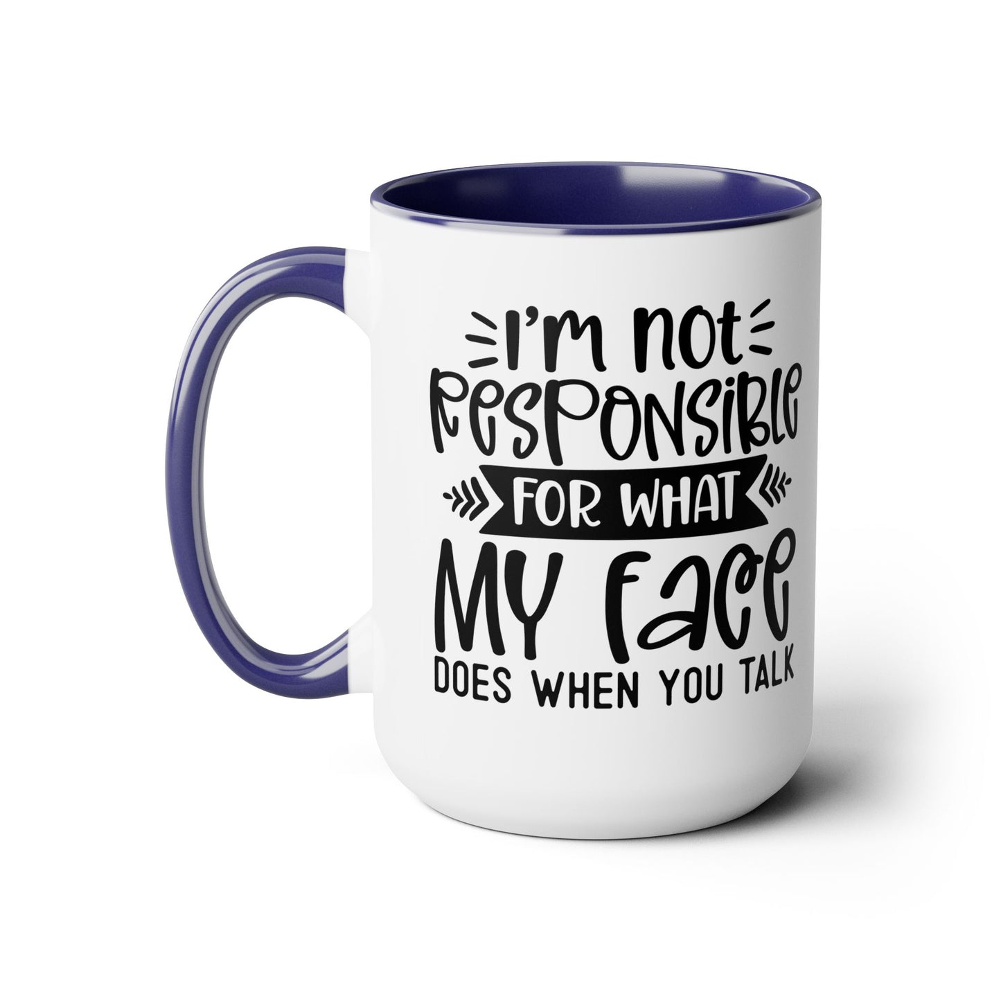 Two-Tone Coffee Mugs, 15oz - my face