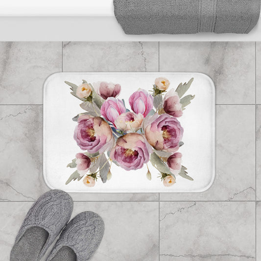 Bath Mat Pink Peony's