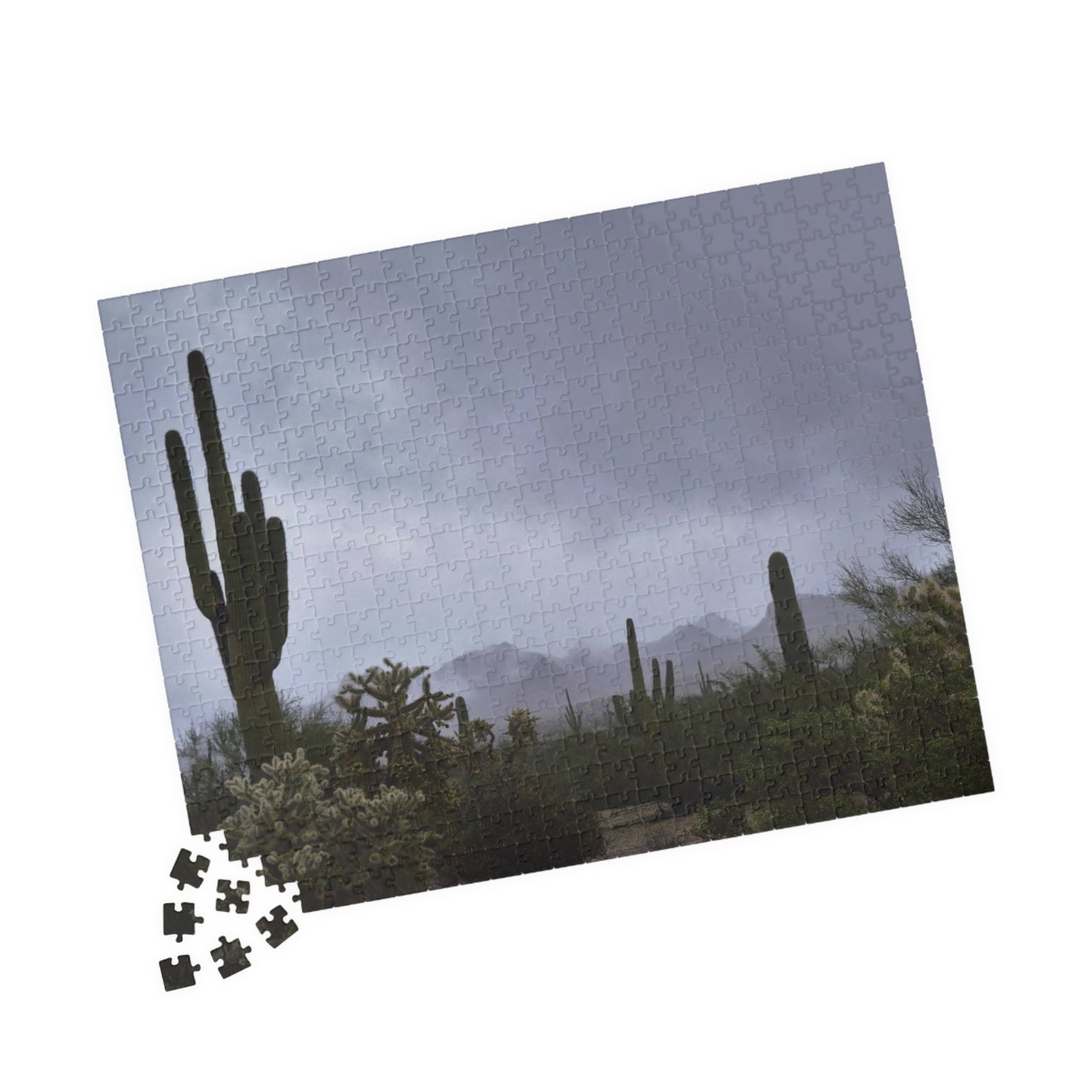 Puzzle (110, 252, 500, 1014-piece) Desert morning fog