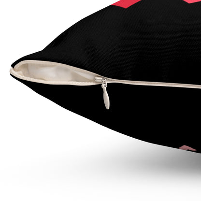 Spun Polyester Square Pillow Not Today Cupid with Hearts