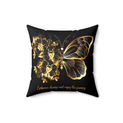 Spun Polyester Square Pillow Transform Black