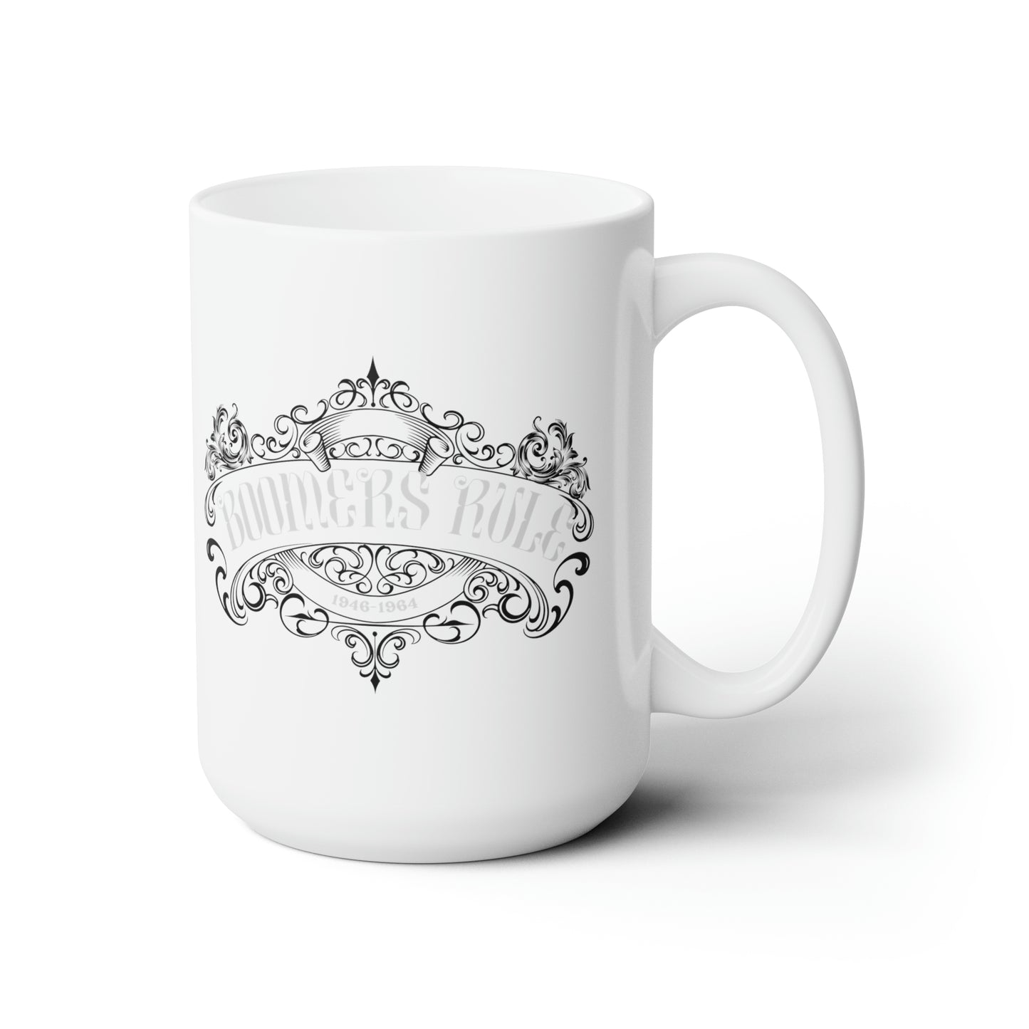 White Ceramic Mug 15oz Boomers