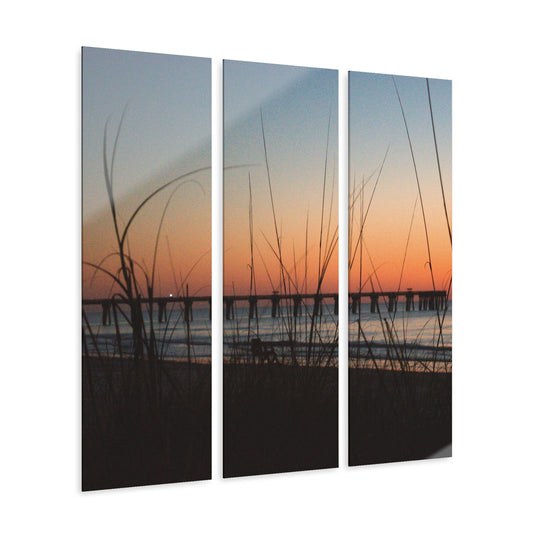 Acrylic Prints (Triptych) Sunrise Walk on the beach