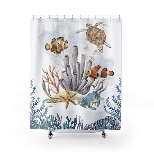 Shower Curtain - Turtle and Cloud Fish