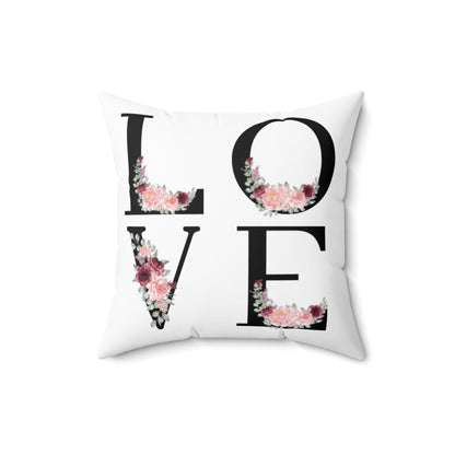 Spun Polyester Square Pillow Love