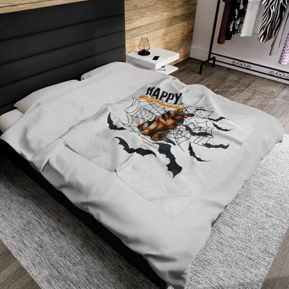 Velveteen Plush Blanket - German Shepard Halloween