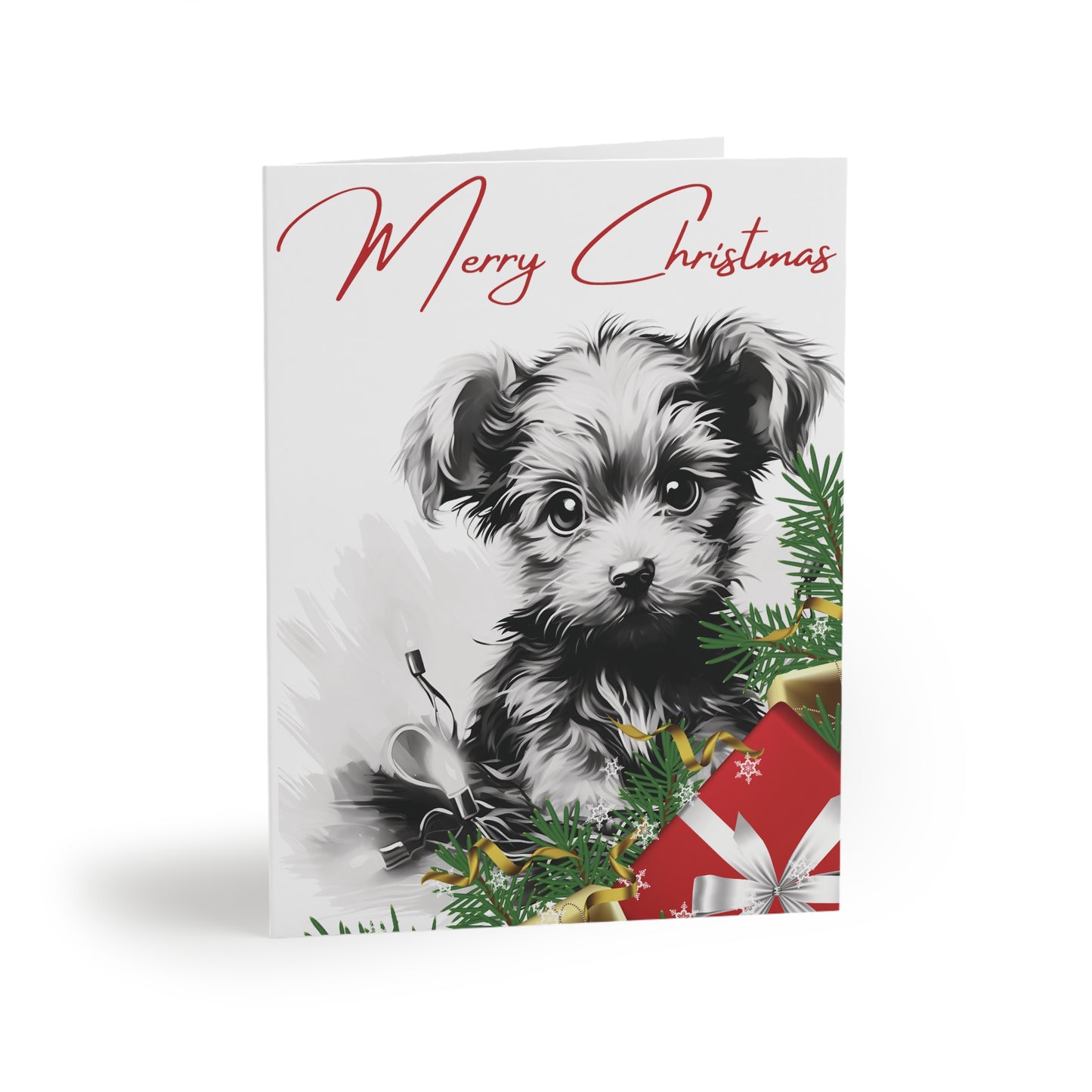 Greeting cards (8, 16, and 24 pcs) Christmas Puppy