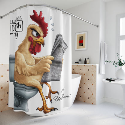 Feeling Kinda IDGAF-ish Today Shower Curtain | Funny Chicken Bathroom Decor