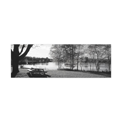 Canvas Gallery Wraps - Picinic by the river. Black and White