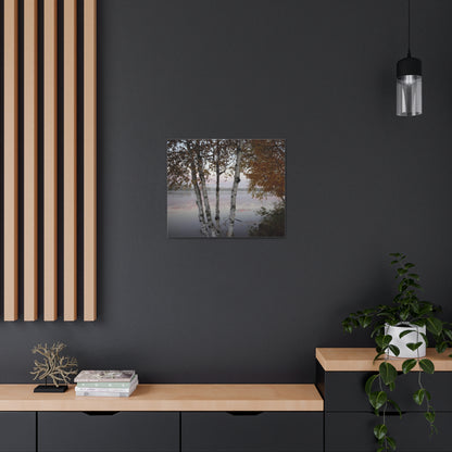 Canvas Gallery Wraps (White Wrap) - River view with morning fog