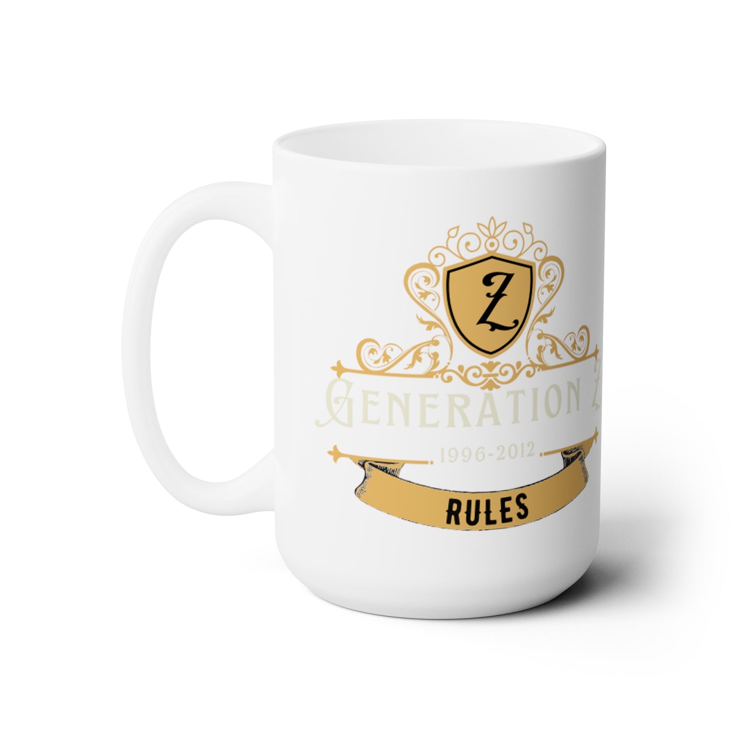 White Ceramic Mug 15oz Generation Z