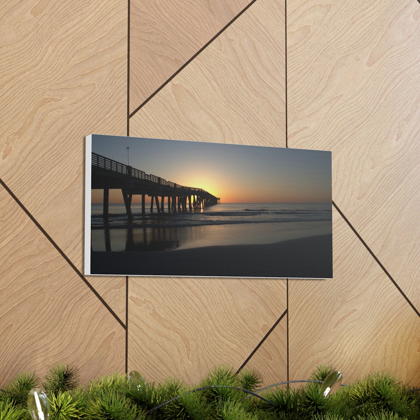 Canvas Gallery Wraps (White Wrap) (Long) - Sunrise at the pier