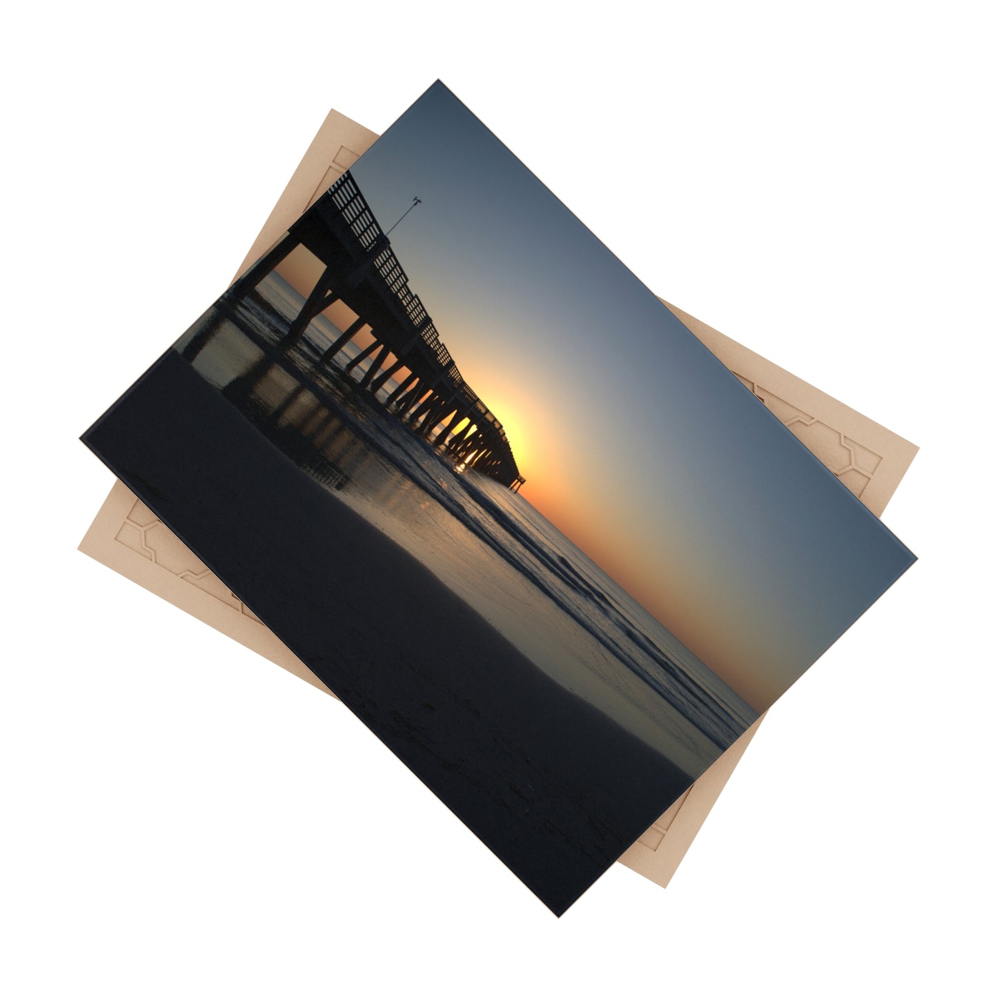 Ceramic Photo Tile - Sunrise at the top of the pier