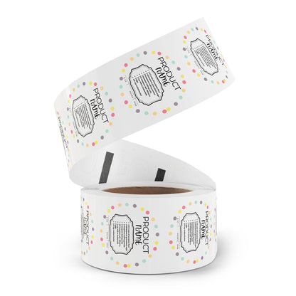 Round Sticker Label Rolls - CYB Same Round Sticker 1 x 1, 2 x 2  50,100,250