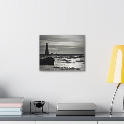 Canvas Gallery Wraps (White Wrap)-Winter Light House