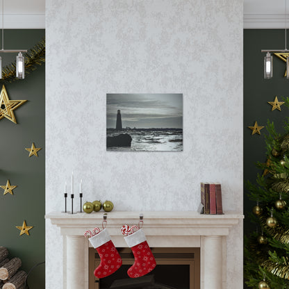 Canvas Gallery Wraps (White Wrap)-Winter Light House