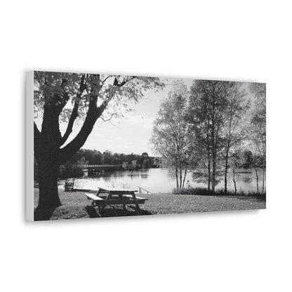 Canvas Gallery Wraps - Picinic by the river. Black and White