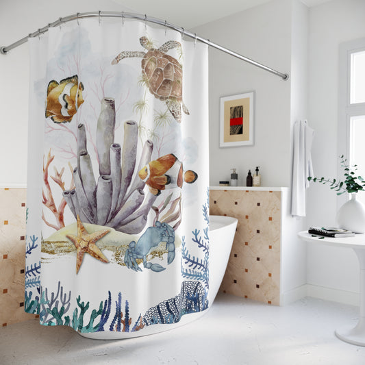 Shower Curtain - Turtle and Cloud Fish