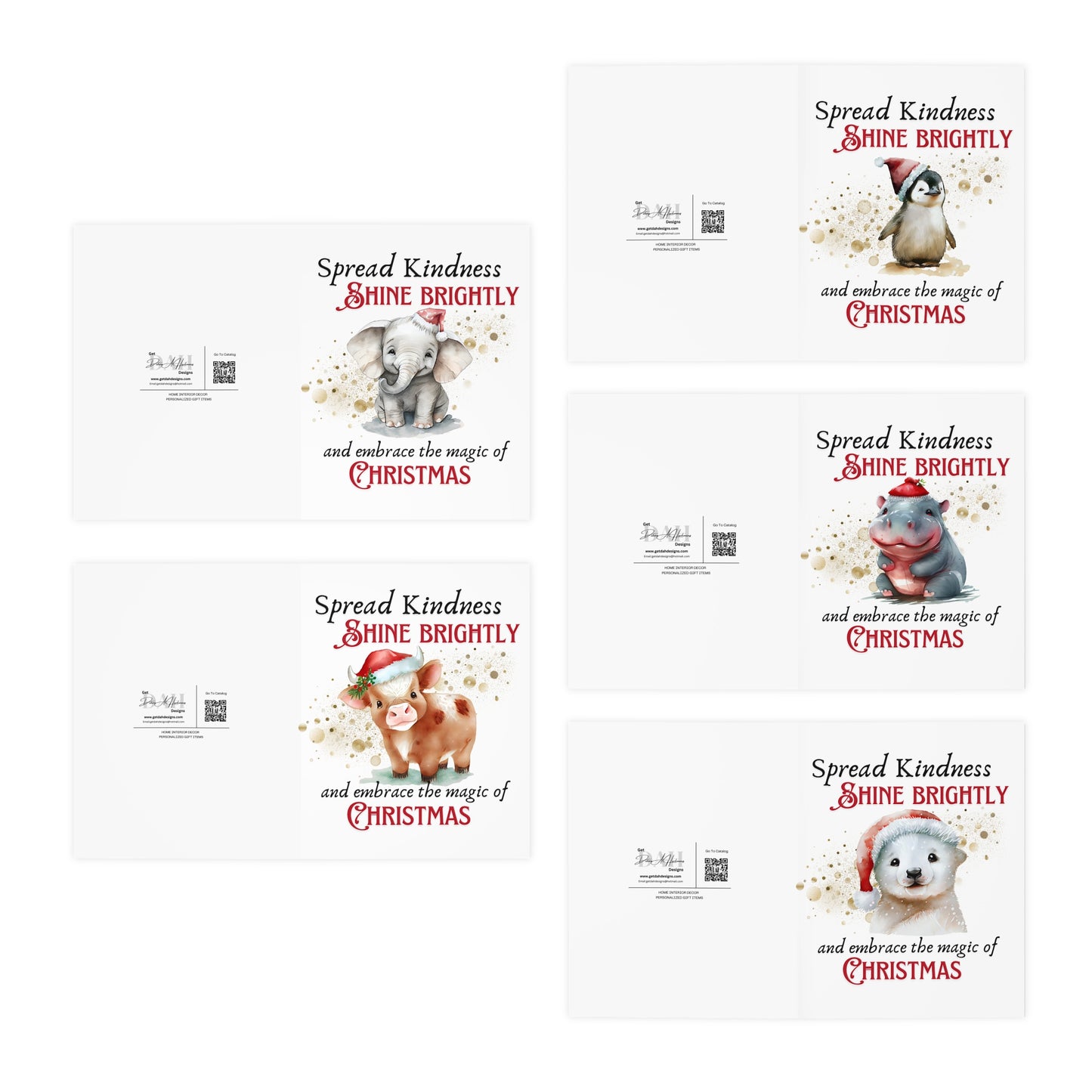 Multi-Design Greeting Cards (5-Pack) - Magic of Christmas